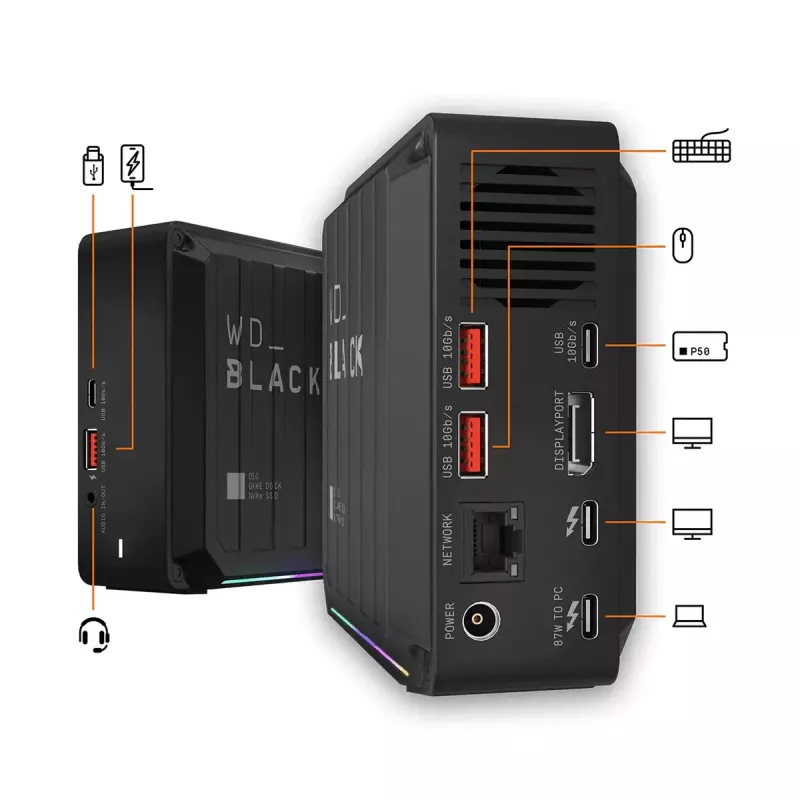 SSD Western Digital D50 Wired Thunderbolt 3 Juoda