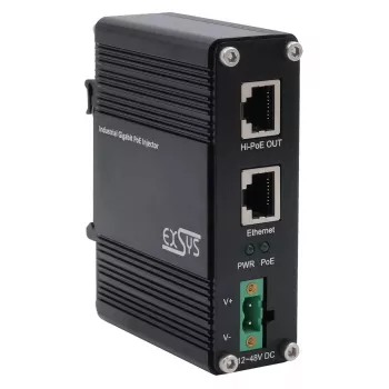 EXSYS PoE++ Gigabit Injector 60W -40°C iki +80°C