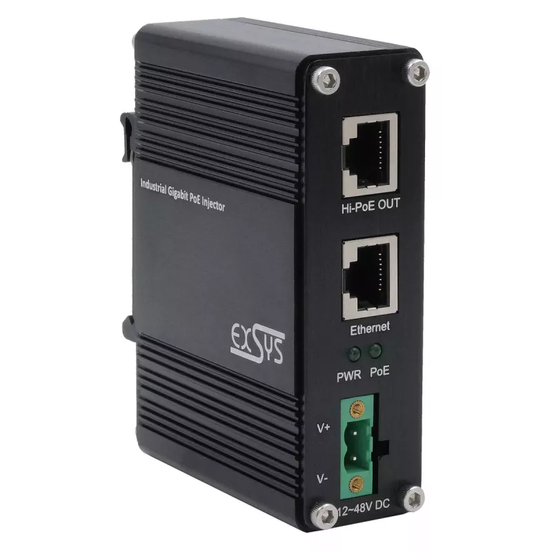 EXSYS PoE++ Gigabit Injector 60W -40°C iki +80°C