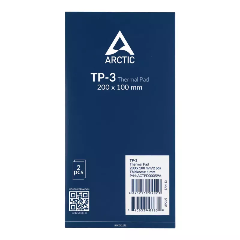 Termo tarpiklis ARCTIC TP-3 Premium Performance 200x100 mm 1 mm Mėlynas