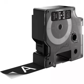 DYMO Authentic D1 Etiketės | 24mm x 7m Ritinėlis | Baltas Raštas Ant Juodo | Lipnios Etiketės, Skirtos LabelManager Etikečių Spausdintuvams
