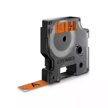 DYMO Authentic D1 patvarios etiketės | Juodas spausdinimas ant oranžinės juostos | 12 mm x 3 m | Aukštos kokybės etikečių juosta, skirta LabelManager etikečių gamintojams