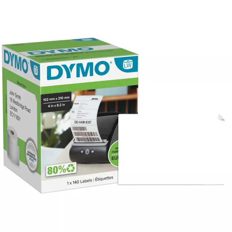 DYMO spausdintuvo etiketė 2166659 Balta Universali Stačiakampė 10,2x21 cm