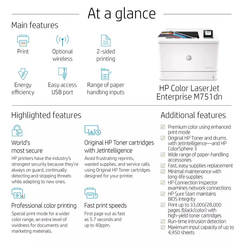 Spausdintuvas HP Color LaserJet Enterprise M751dn Laser Colour