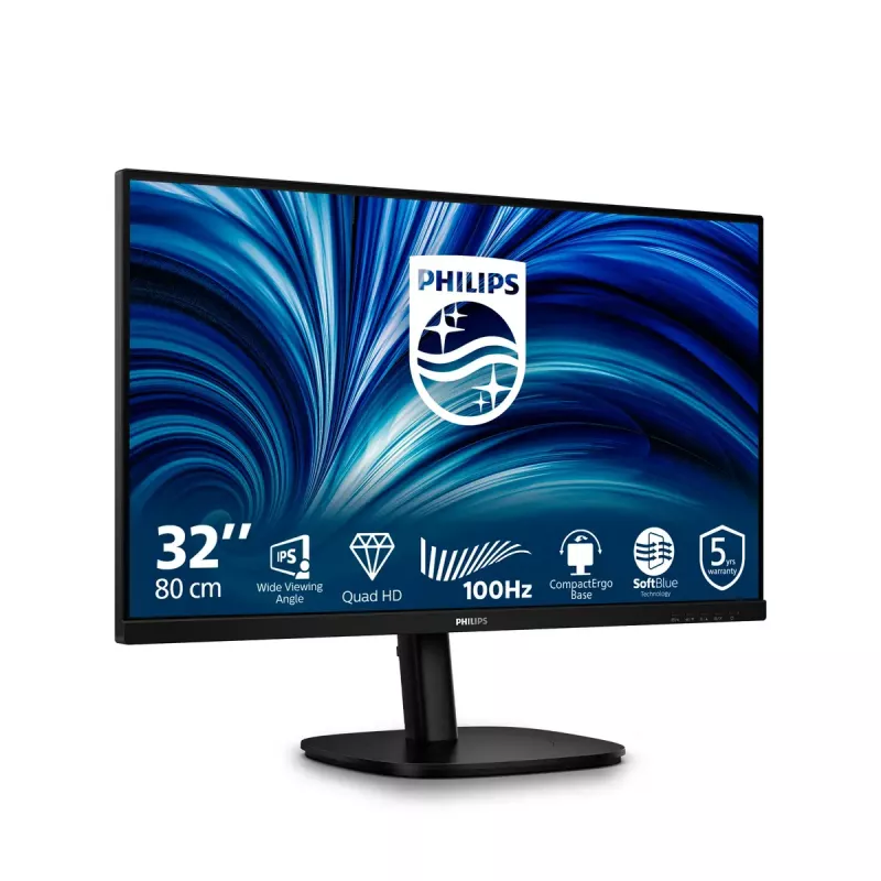 Philips 3000 serijos 32B2N3500/00 kompiuterio monitorius 80 cm (31,5 colio) 2560 x 1440 pikselių Quad HD LCD juodas