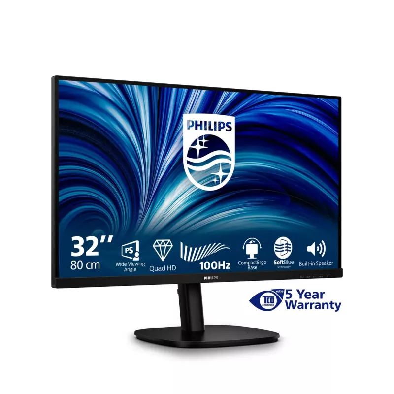 Philips 3000 serijos 32B2N3500/00 kompiuterio monitorius 80 cm (31,5 colio) 2560 x 1440 pikselių Quad HD LCD juodas