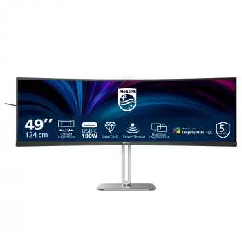 Philips 5000 serijos 49B2U5900C/00 kompiuterio monitorius 124 cm (48,8 colio) 5120 x 1440 pikselių Dual QHD LCD juodas