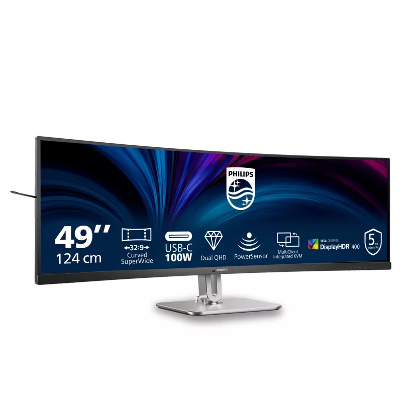 Philips 5000 serijos 49B2U5900C/00 kompiuterio monitorius 124 cm (48,8 colio) 5120 x 1440 pikselių Dual QHD LCD juodas