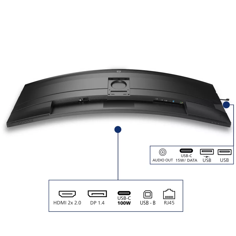 Philips 5000 serijos 49B2U5900C/00 kompiuterio monitorius 124 cm (48,8 colio) 5120 x 1440 pikselių Dual QHD LCD juodas
