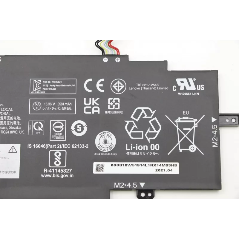 Vidinė ličio jonų nešiojamojo kompiuterio baterija Lenovo 57Wh modelis 5B10W13976