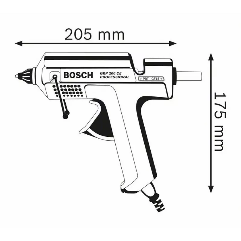 Bosch GKP 200 CE karštų klijų pistoletas, mėlynas, 500 W