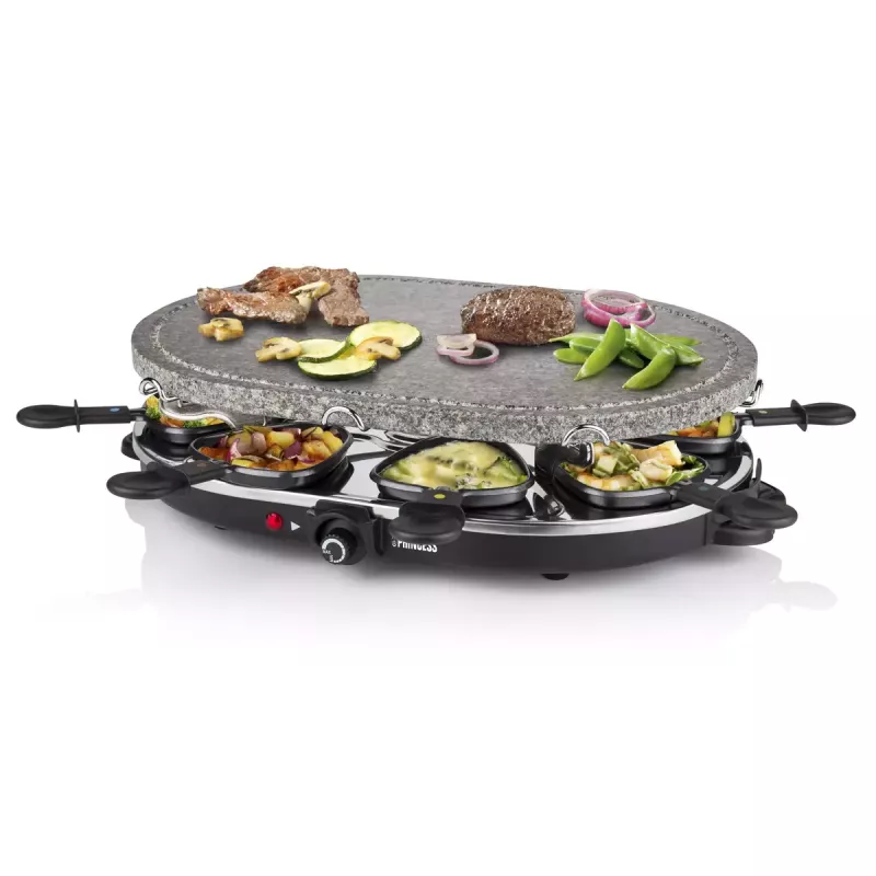 Princess 162720 Raclette 8 Ovalinis akmeninis grilis vakarėliams 1200W 8 keptuvės