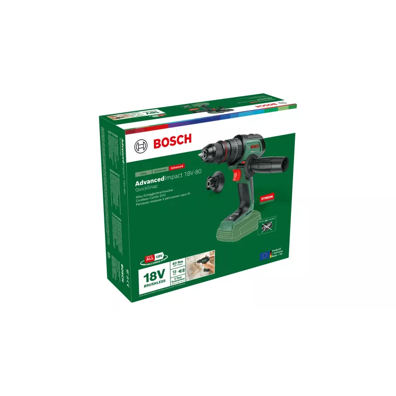 Bosch AdvancedImpact 18V-80 QuickSnap 1950 RPM Keyless 890 g Juoda, Žalia