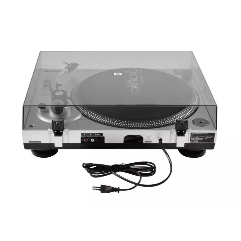 Diržinės pavaros DJ patefonas Omnitronic BD-1350 sidabrinis
