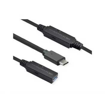 ROLINE USB kabelis 12.04.1066 USB 3.2 Gen 1 10 m USB C USB A juodas