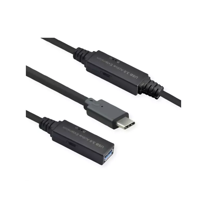 ROLINE USB kabelis 12.04.1066 USB 3.2 Gen 1 10 m USB C USB A juodas