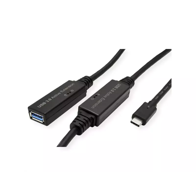 ROLINE USB kabelis 12.04.1066 USB 3.2 Gen 1 10 m USB C USB A juodas