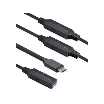 ROLINE USB kabelis 12.04.1068 USB 3.2 Gen 1 20 m USB C USB A Juodas