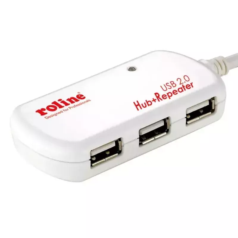 ROLINE USB šakotuvas 4 prievadų su kartotuvu 12 m