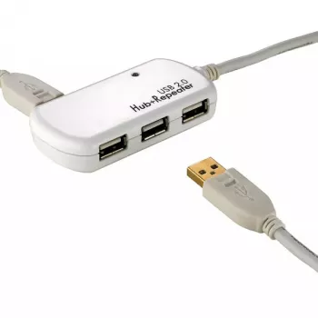 ROLINE USB šakotuvas 4 prievadų su kartotuvu 12 m