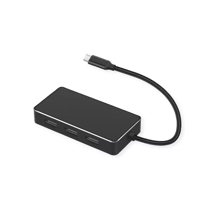 Vaizdo kabelio adapteris VALUE 12.99.1032 0,19 m USB Type-C 3 x DisplayPort juodas