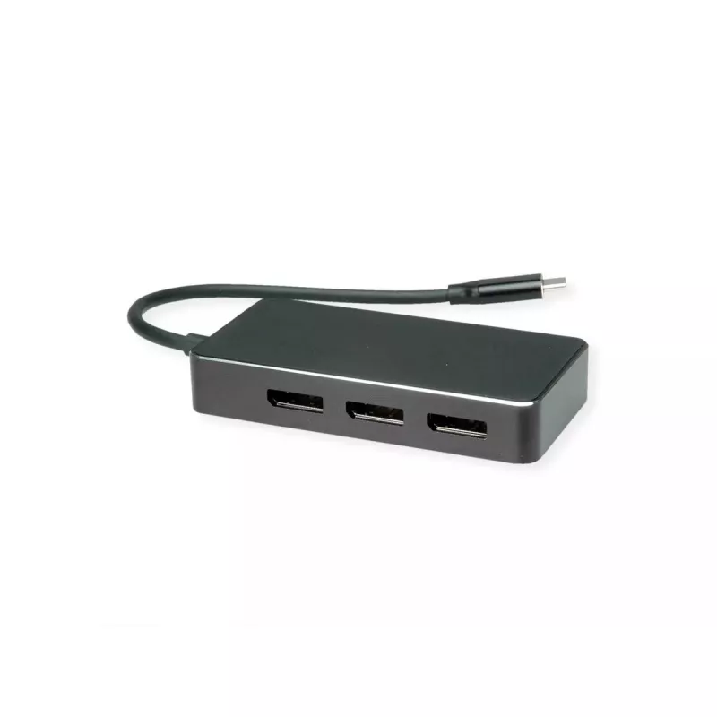 Vaizdo kabelio adapteris VALUE 12.99.1032 0,19 m USB Type-C 3 x DisplayPort juodas