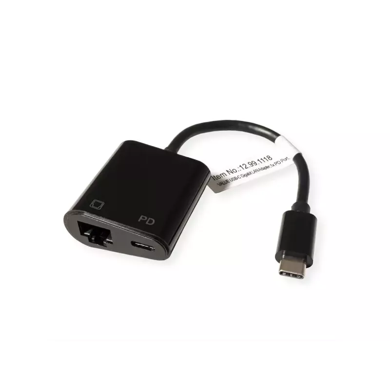 Ethernet tinklo plokštė VALUE 12.99.1118 Laidinė USB Type-C Juoda