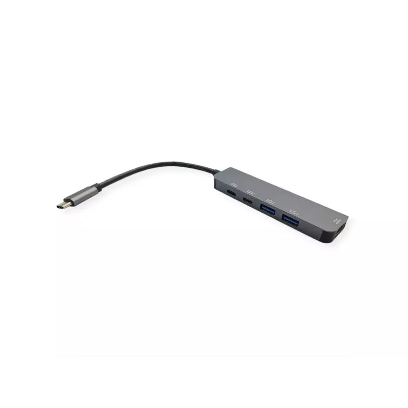 Nešiojamojo kompiuterio dokas VALUE 12.99.1137 Laidinis USB 3.2 Gen 1 Type-C Juoda Pilka