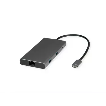 Nešiojamojo kompiuterio dokas VALUE 12.99.1139 Laidinis USB 3.2 Gen 1 Type-C Juoda Pilka