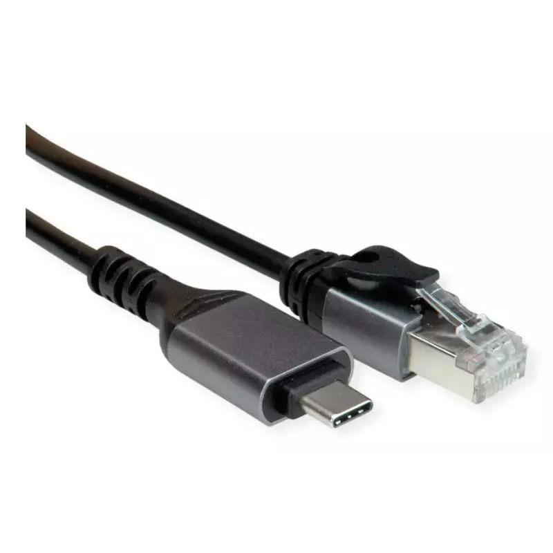Tinklo kabelis VALUE 12.99.1169-10 RJ-45 USB Type C 5 m juodas