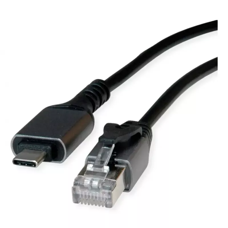 Tinklo kabelis VALUE 12.99.1169-10 RJ-45 USB Type C 5 m juodas