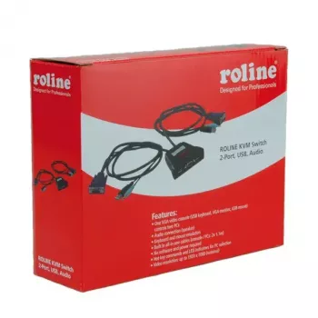 KVM jungiklis ROLINE Star 1 vartotojas 2 kompiuteriai garso USB
