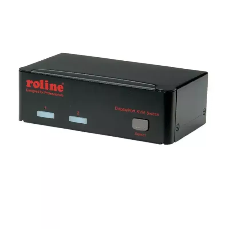 KVM jungiklis ROLINE 1 naudotojui 2 kompiuteriams DisplayPort su USB šakotuvu