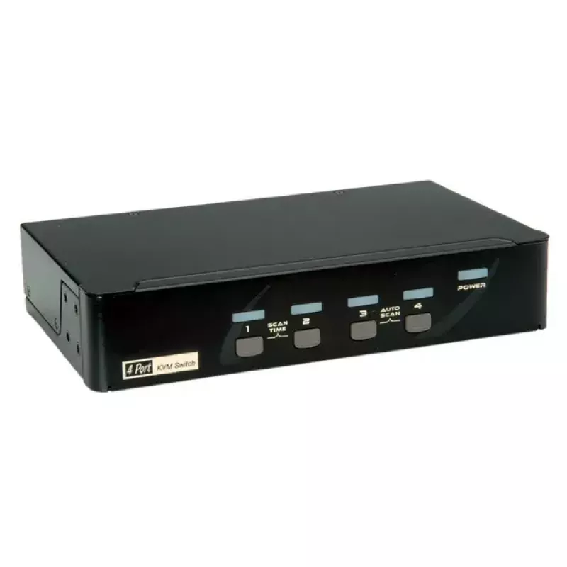 KVM jungiklis ROLINE 1 vartotojui 4 kompiuteriams su DisplayPort ir USB šakotuvu