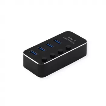 USB šakotuvas ROLINE 14.02.5056 USB 3.2 Gen 1 Type-A 5120 Mbit/s juoda