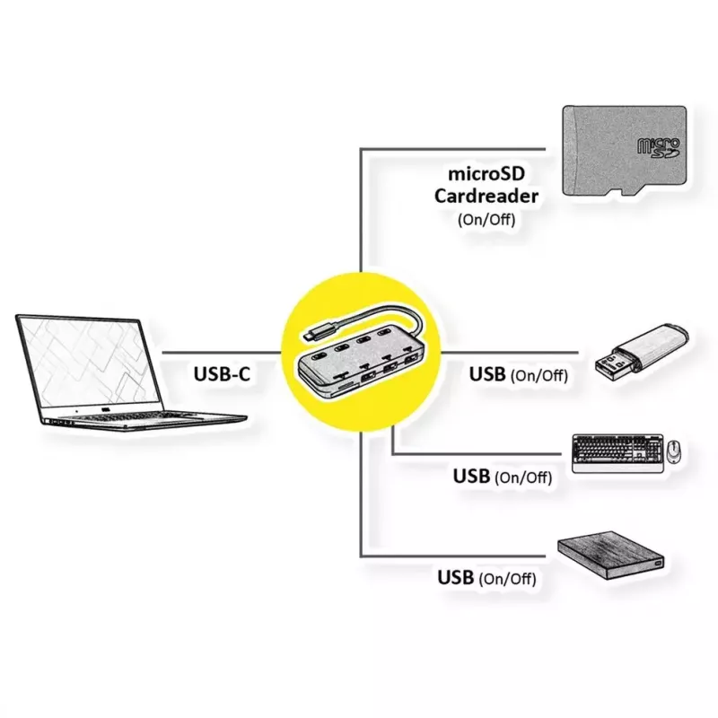 Laptop Dock ROLINE 14.02.5059 USB 3.2 Gen 1 Type-C Juoda