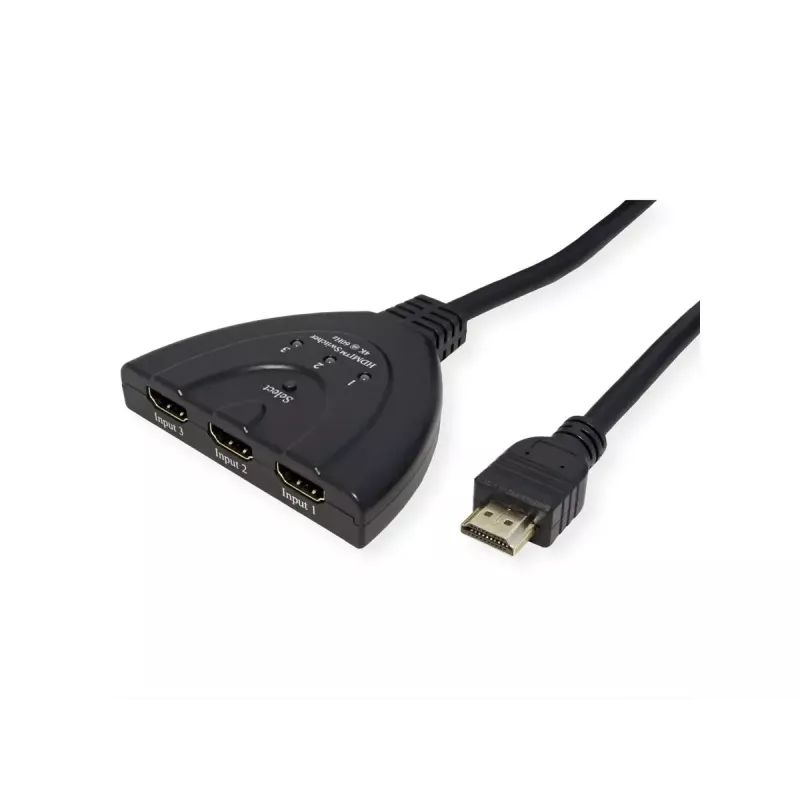 VALUE HDMI vaizdo komutatorius 14.99.3567, HDMI, 4K (3840x2160) 60 Hz, 3 įvestys, juodas