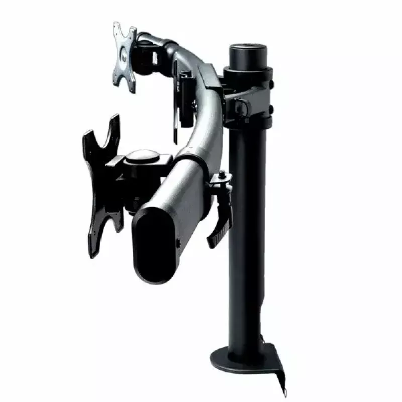 VALUE Triple LCD Arm Desk Clamp Juoda — 3-ekrano monitoriaus laikiklis, reguliuojamas