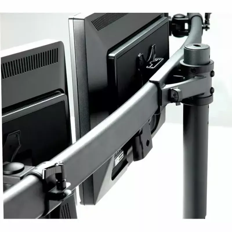 VALUE Triple LCD Arm Desk Clamp Juoda — 3-ekrano monitoriaus laikiklis, reguliuojamas