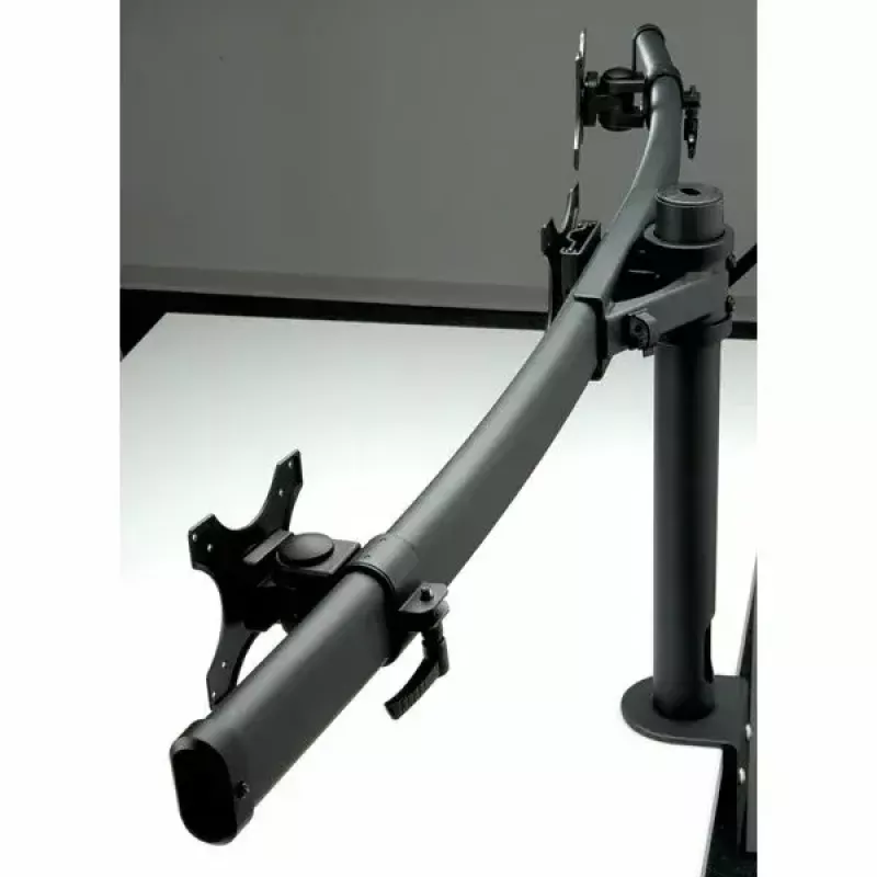 VALUE Triple LCD Arm Desk Clamp Juoda — 3-ekrano monitoriaus laikiklis, reguliuojamas