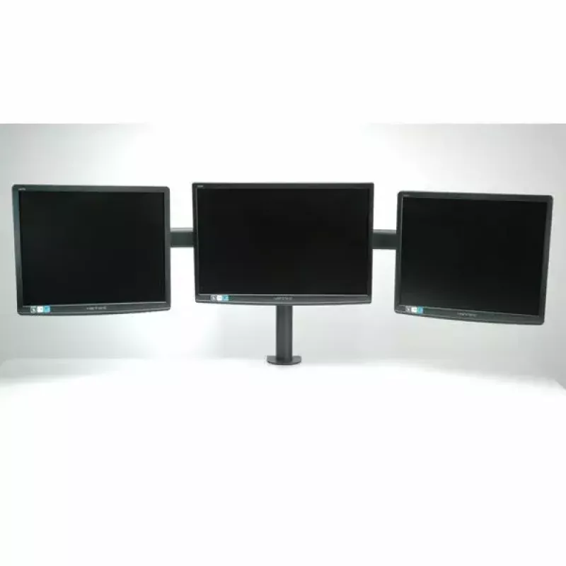 VALUE Triple LCD Arm Desk Clamp Juoda — 3-ekrano monitoriaus laikiklis, reguliuojamas
