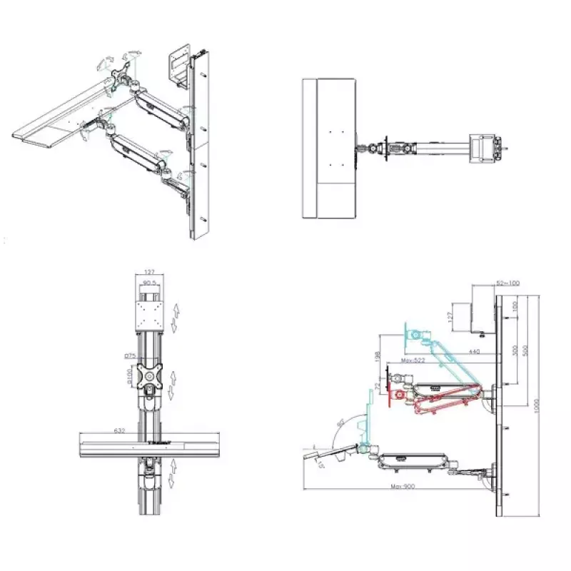 Sieninė darbo stotis VALUE Pneumatic