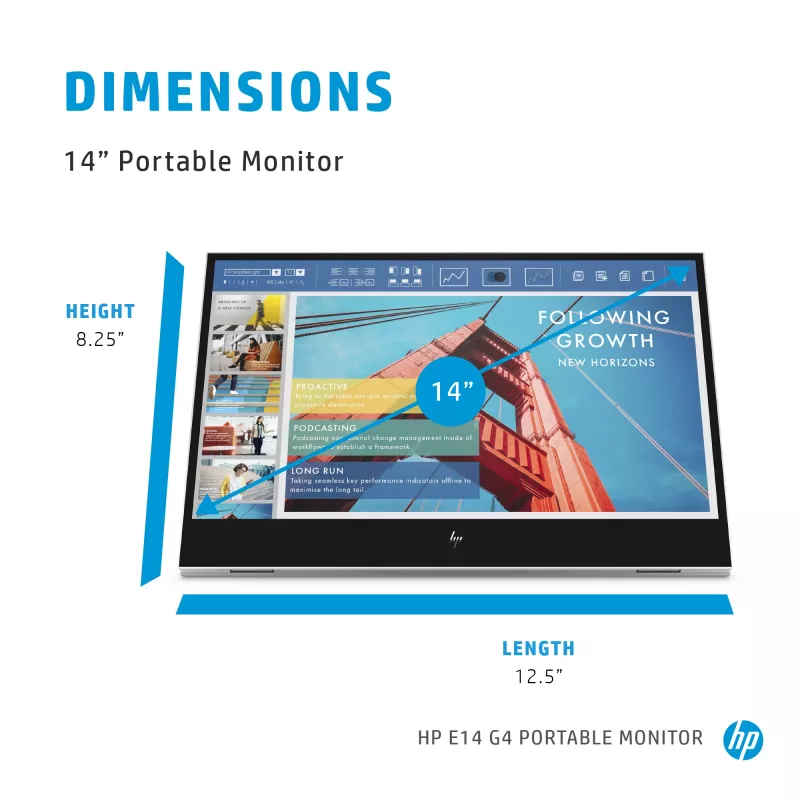 Monitorius HP E-Series E14 G4 14 colių Full HD LCD 1920x1080