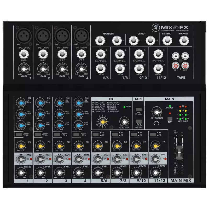Mackie Mix12FX 12 kanalų 20 - 30000 Hz Juoda