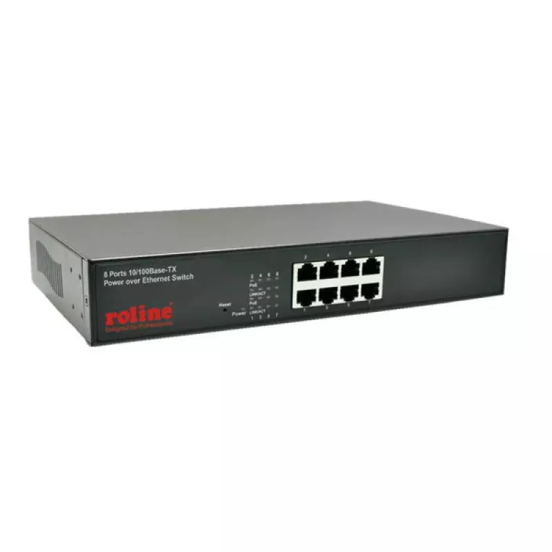 PoE Fast Ethernet jungiklis ROLINE 130 W 8 prievadų