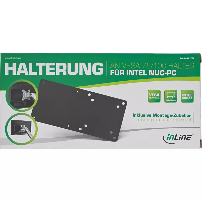 Prietaiso plokštė InLine 23176A VESA 75/100 suderinama su Intel NUC