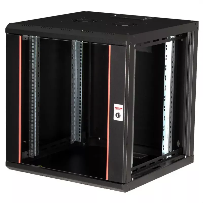 Prie sienos montuojamas stovas ROLINE Pro 12U 19 colių, 600x600 mm, juodas, IP20, rakinamas