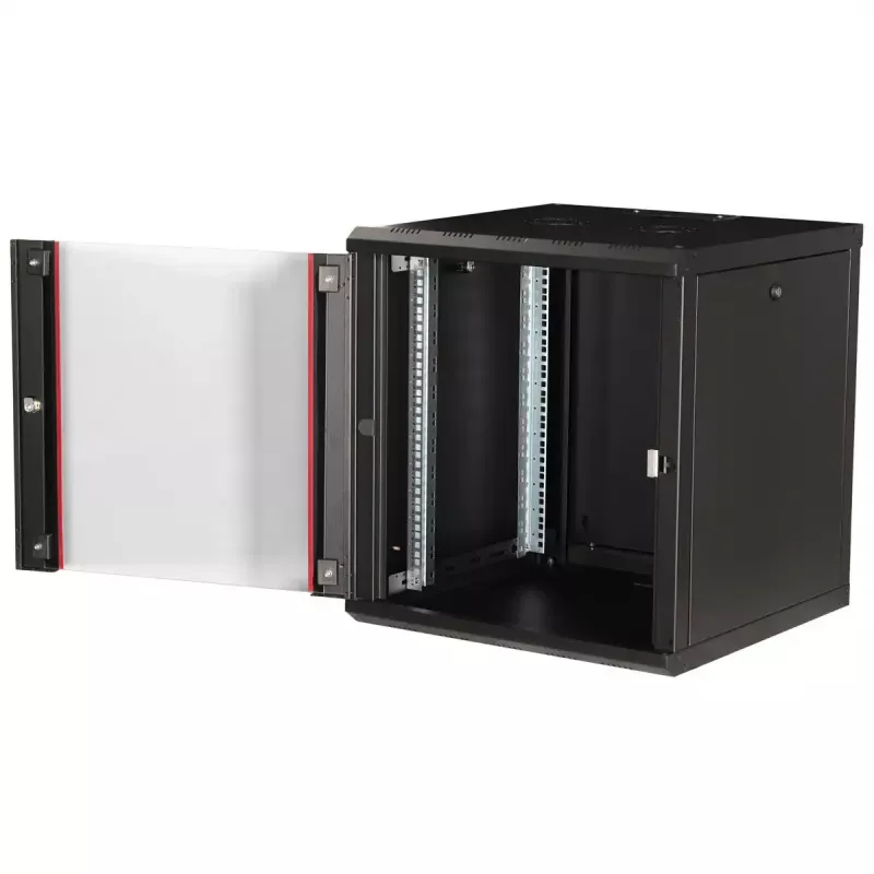 Prie sienos montuojamas stovas ROLINE Pro 12U 19 colių, 600x600 mm, juodas, IP20, rakinamas