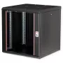 Prie sienos montuojamas stovas ROLINE Pro 12U 19 colių, 600x600 mm, juodas, IP20, rakinamas
