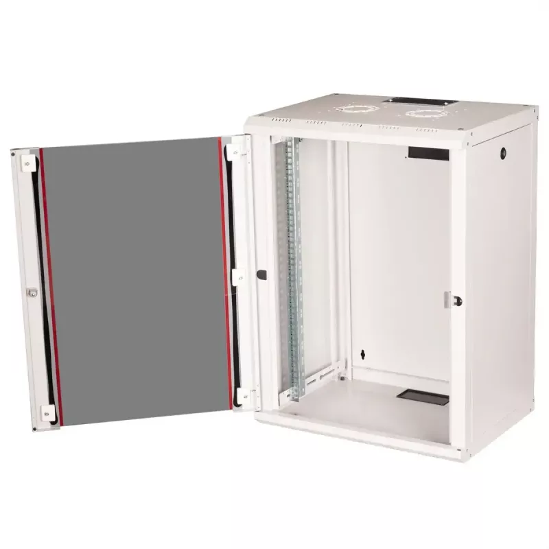 Sieninis 19 colių stovo spinta ROLINE Pro 16U 600x450 mm, pilka, raktinis užraktas, IP20
